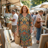 Lara | Robe Midi Jardin Facile à Porter