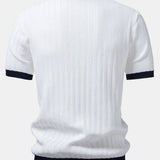Polo à col Johnny texturé contrastant et pantalon fuselé coupe slim