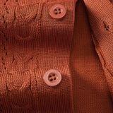Chemise boutonnée en maille jacquard torsadée et short 5" à cordon de serrage en tissu froissé