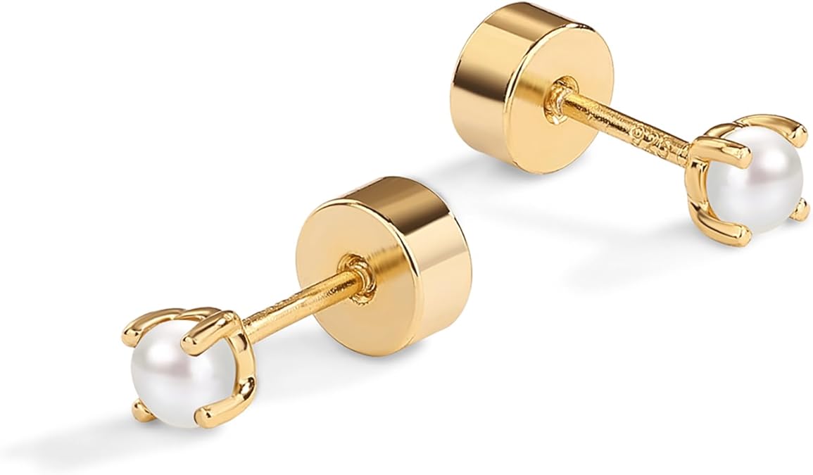 Puces d'oreilles Dainty Pearl | Or