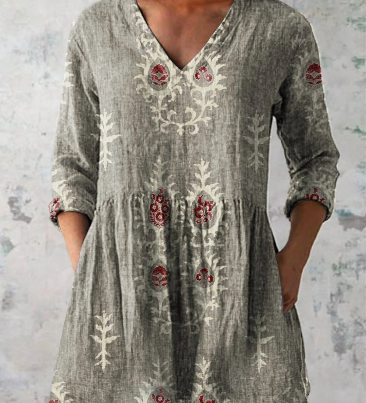 Élise | Blouse longue à col V