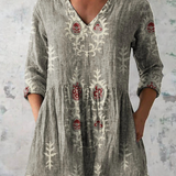 Élise | Blouse longue à col V