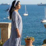 Nolan | Robe mi-longue Patchwork cintré
