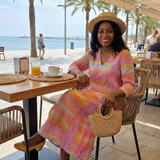 Tessa | Robe midi rayée facile à porter