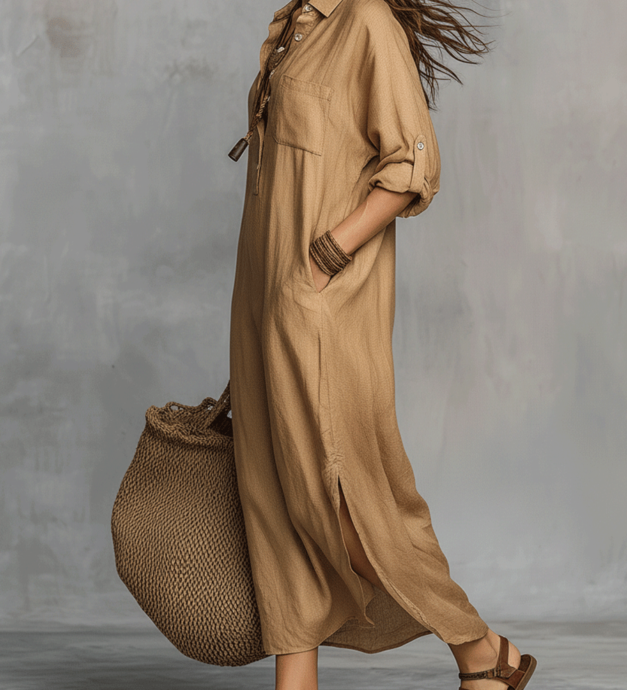 Robe boutonnée décontractée au charme bohème