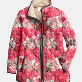 Freya | Veste matelassée charmante à imprimé floral rose — Dernière version