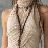 Chemisier plissé en mousseline à dos nu Boho Romance