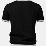 Polo en maille à col Johnny avec bordure contrastante et pantalon droit à taille élastique