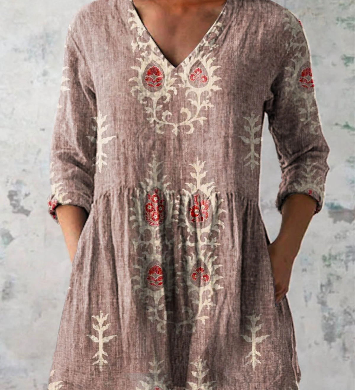 Élise | Blouse longue à col V