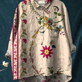 Isla | Chemise décontractée à imprimé floral vintage pour femme.