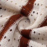 Chemise en maille ajourée à rayures & short 5" à cordon de serrage et texture froissée