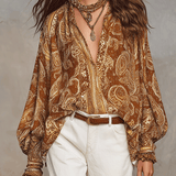 Blouse bohème à motif cachemire
