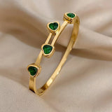 Bracelet Verde Hearts | Or
