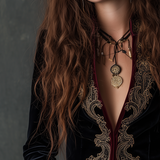Blazer vintage en velours brodé style baroque
