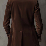 Blazer vintage en daim marron avec détails brodés