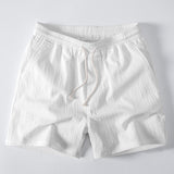 Chemise boutonnée en maille jacquard torsadée et short 5" à cordon de serrage en tissu froissé