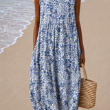 Ava - Robe midi sans manches coupe décontractée pour femme