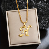 Collier initiale avec accent en cristal | Or