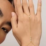 Bracelet de main perlé | Doré