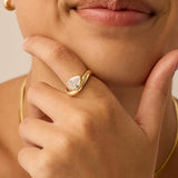Bague de promesse ondulée | Or