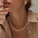 Collier à maillons cubains épais | Doré