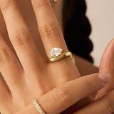 Bague de promesse ondulée | Or