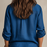 Chemise boutonnée en lin Bohemian Indigo Quiet Ease