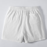 Chemise boutonnée en maille jacquard torsadée et short 5" à cordon de serrage en tissu froissé