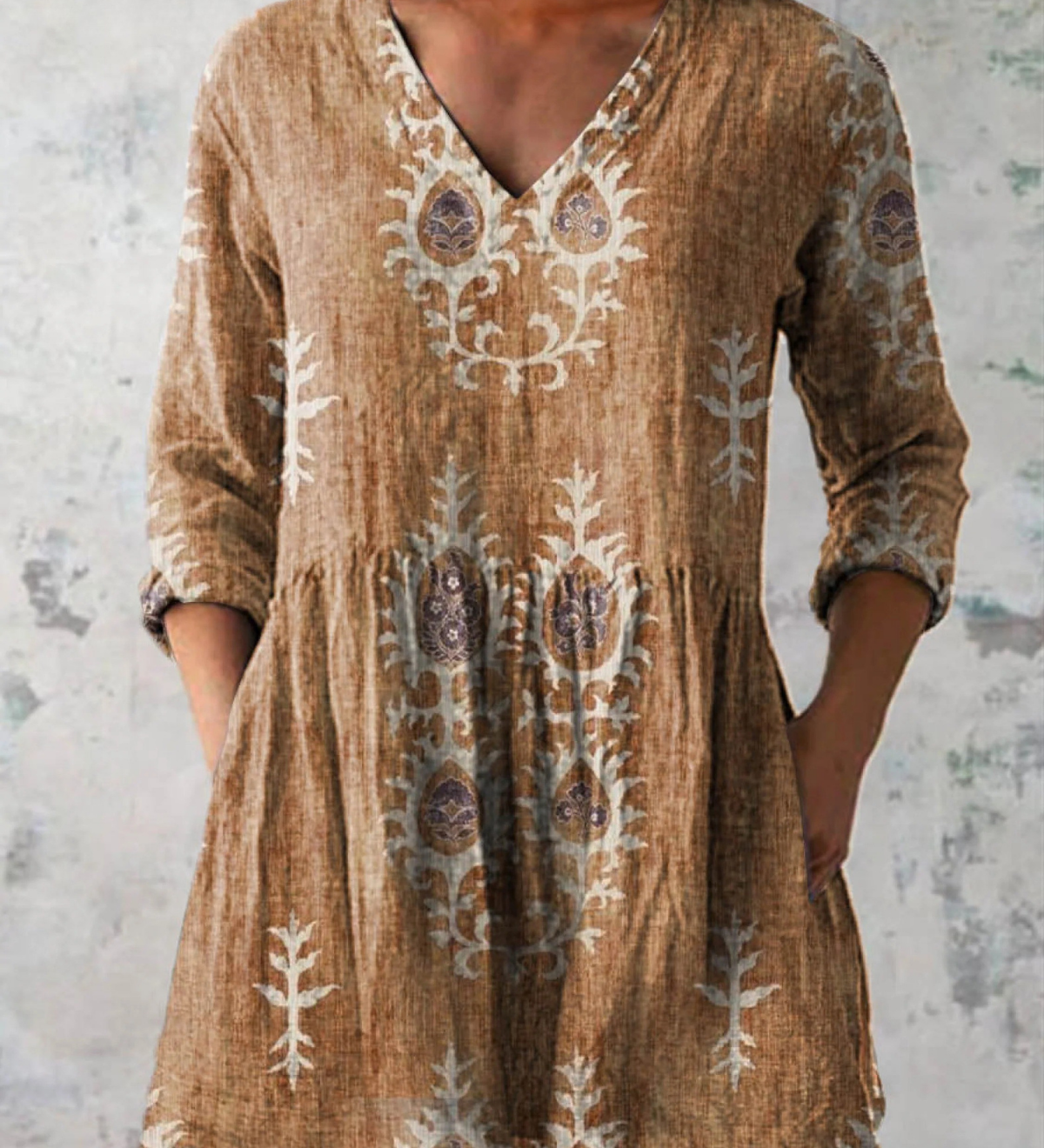 Élise | Blouse longue à col V