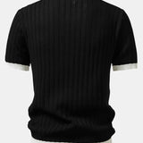 Polo à col Johnny texturé contrastant et pantalon fuselé coupe slim