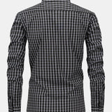 Chemise à carreaux à manches longues et boutons
