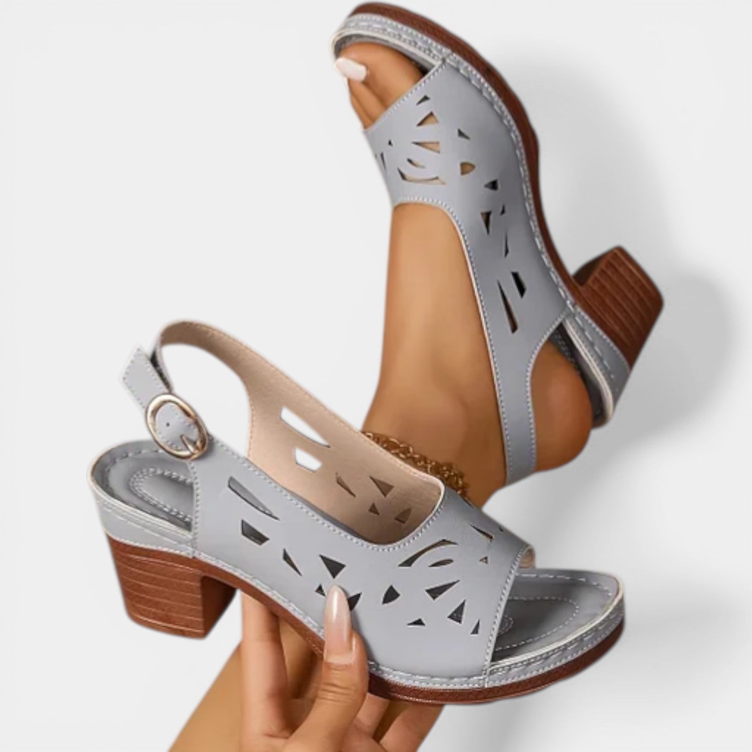 Dina | Sandales orthopédiques à talon compensé