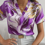 Chemise à manches courtes Mildred™ à motif marbré