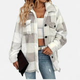 Sophie Laurent | Veste en sherpa à carreaux pour femme