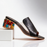 Mules à talon orné Margaux