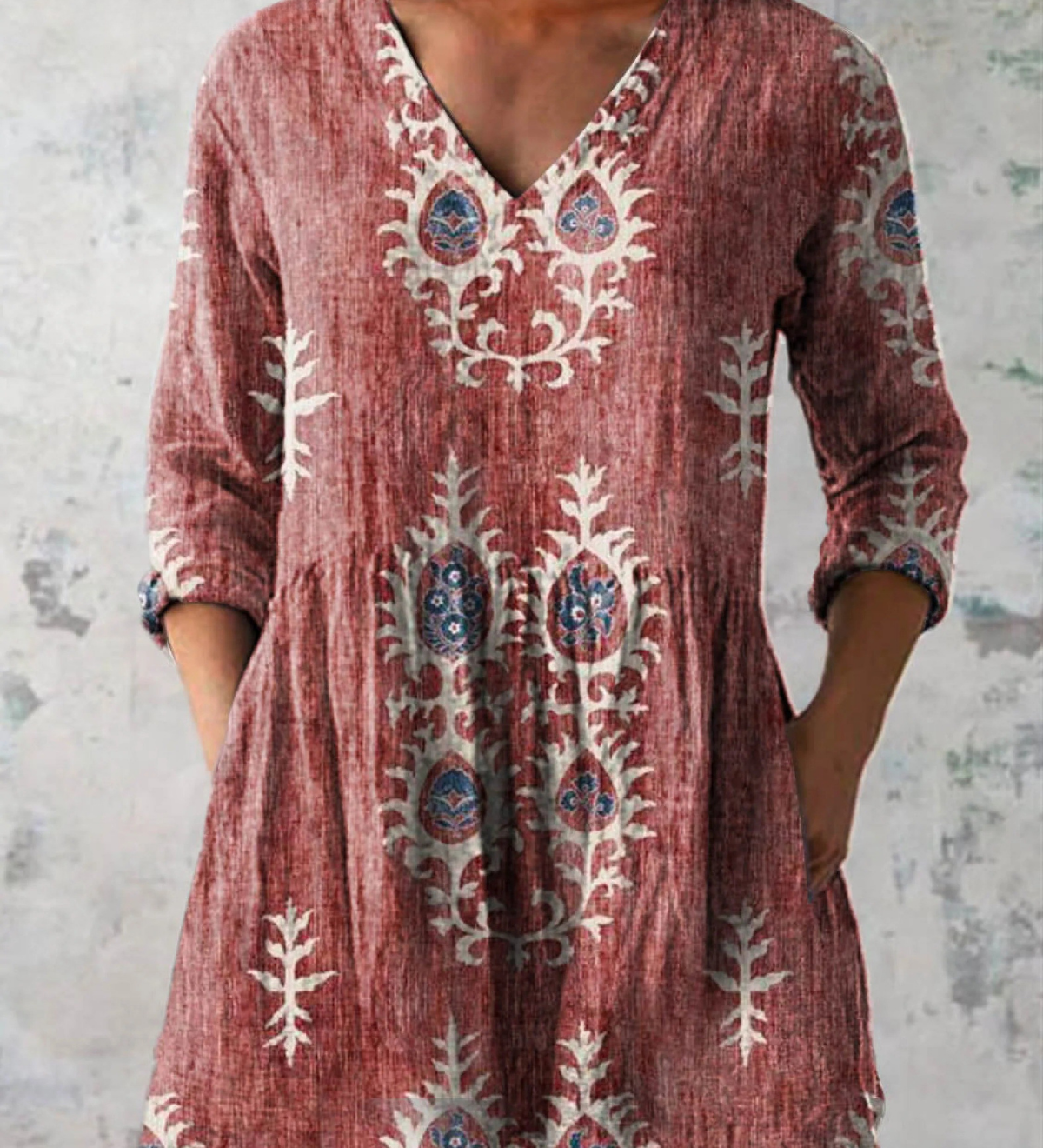 Élise | Blouse longue à col V