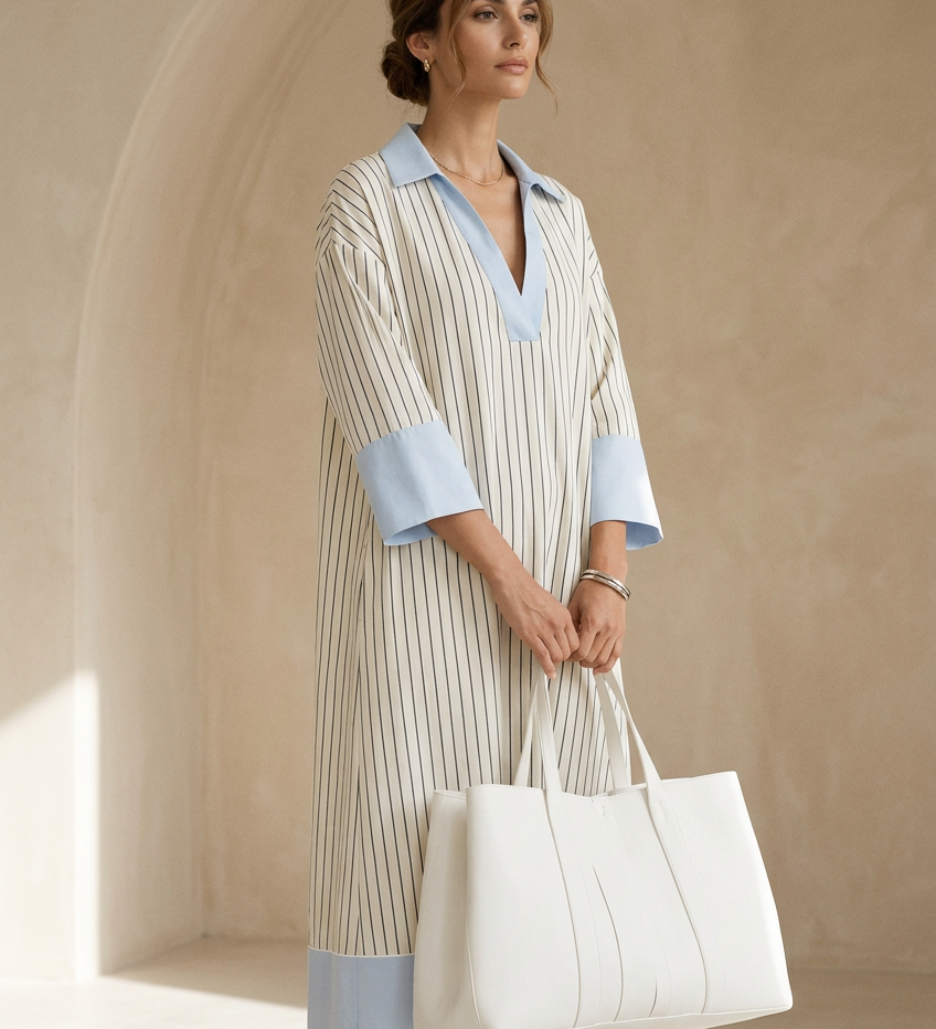 Robe midi rayée sans effort