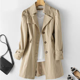 Manteau Trench pour Femme - Manteau Classique Mi-long avec Boutons | Beau
