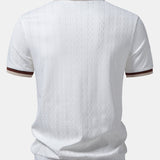 Polo en maille texturée zippé avec bordures contrastantes et pantalon fuselé coupe slim