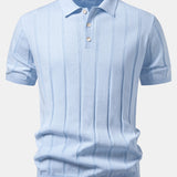 Polo en maille côtelée en lin et pantalon fuselé coupe slim