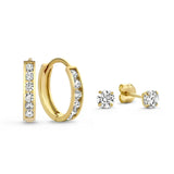 Parure de boucles d'oreilles Dara Brillane Stone | Or blanc