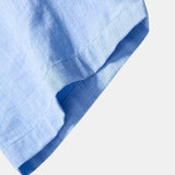 Chemise à manches courtes effet lin à col droit et pantalon droit texturé froissé
