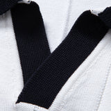 Polo en maille à col Johnny avec bordure contrastante et pantalon droit à taille élastique