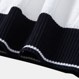 Polo en maille à col Johnny avec bordure contrastante et pantalon droit à taille élastique