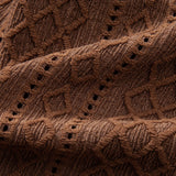 Chemise boutonnée en jacquard à motif losanges géométriques et pantalon droit à texture froissée