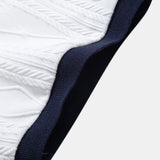 Polo en maille jacquard à motif géométrique contrastant et pantalon fuselé coupe ajustée