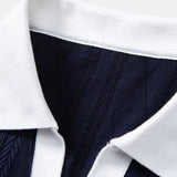 Polo en maille jacquard à motif géométrique contrastant et pantalon fuselé coupe ajustée