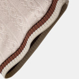 Polo en maille texturée à fermeture éclair avec bordures contrastantes et pantalon droit à taille élastique