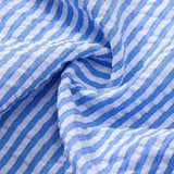 Chemise en seersucker rayé à col montant