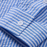 Chemise boutonnée en seersucker rayé